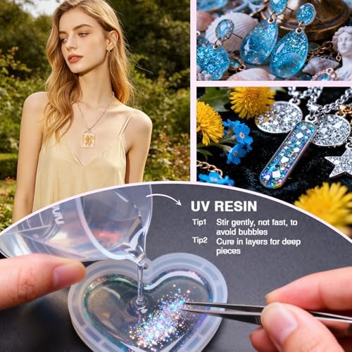 UV Resin Jewelry Making Kit - KHKD RESIN 250g UV Resin Kit with Light - Image 4