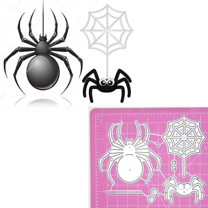 3Pcs/Set Spider Web Die Cuts for Card Making, Halloween Spider Cutting Dies for DIY Scrapbooking Photo Album Decorative Embossing Paper Dies for Card Making Templated - Image 4