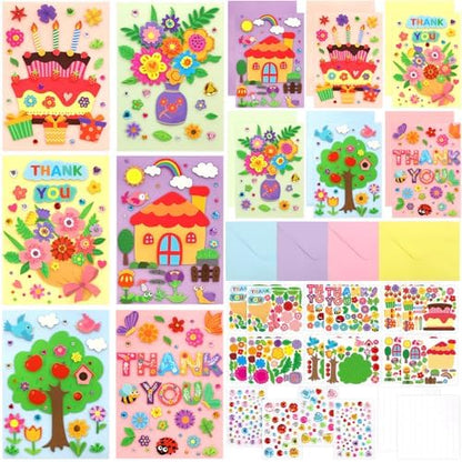 Treasure Cove Card Making Kits for Kids Handmade DIY Greeting Card 12Pcs - Image 2