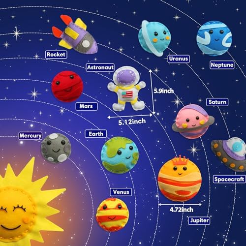 Flying Childhood Solar System Sewing Kit for Kids - Beginner Felt Craft Kits - Montessori Toys Gifts for Girls Boys 6 7 8 9 Toddler DIY Projects Classroom Must Haves - Image 4