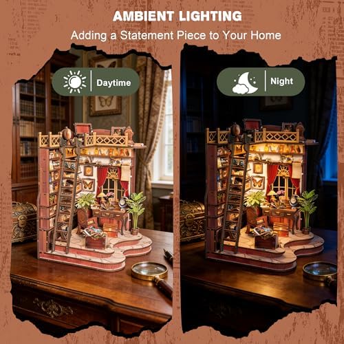 DIY Book Nook, Miniature House Kit with LED Lights | Winding Alley Library - Image 5
