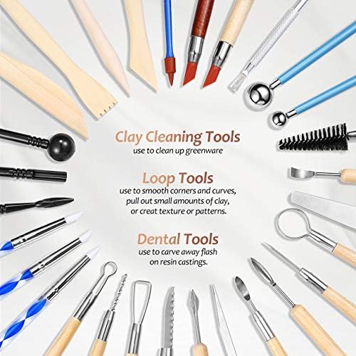 ISSEVE 43Pcs Pottery Clay Sculpting Tools, Clay Tool with Carrying Case Bag - Image 4