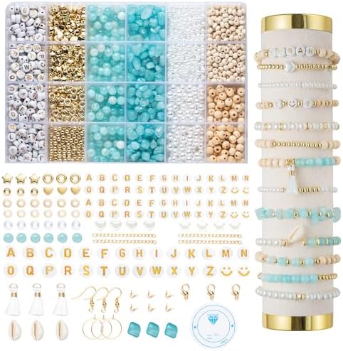 Xylise Jewelry Making Supplies Kit Natural Stone Beads for Irregular Natural Stone with for DIY Craft Bracelet Necklace Earrings for Adults (Blue) by Unknown