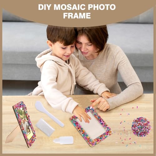 8 Packs DIY Mosaic Frame Craft Kit for 4*6 Photo,Wooden Picture Frames Kit - Image 5