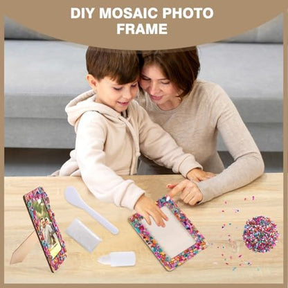 8 Packs DIY Mosaic Frame Craft Kit for 4*6 Photo,Wooden Picture Frames Kit - Image 5