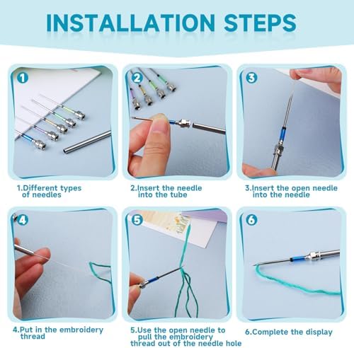 Mayboos 15 Pcs Punch Needle Kit, 8 Sizes Embroidery Punch Needle - Image 3