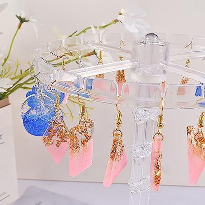 Attuslla 2 PCS Resin Earring Molds Pendant Resin Molds Silicone Jewelry Silicone Resin Molds Making Kits with Ear Hooks, Jump Rings for DIY Earrings, Necklace, Pendant Craft Supplies - Image 5