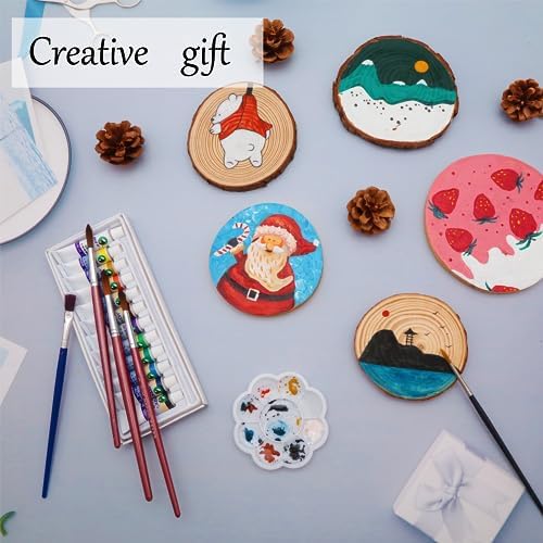 Natural Wood Slices for Crafts, 70 Pcs Unfinished Pine Wood Circles - Image 6