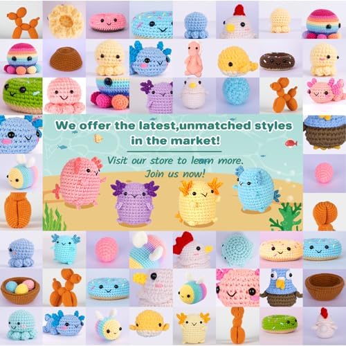 Crochetta Crochet Kit for Beginners, Crochet Starter Kit w Step-by-Step Video Tutorials, Beginner Crochet Kit for Adults Kids Women Men Complete Kit Included (4 Mini Axolotls) - Image 6
