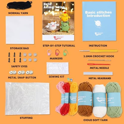 CrochetBox Animal Swing Crochet Kit for Beginners, Easy Craft for Adults - Image 3