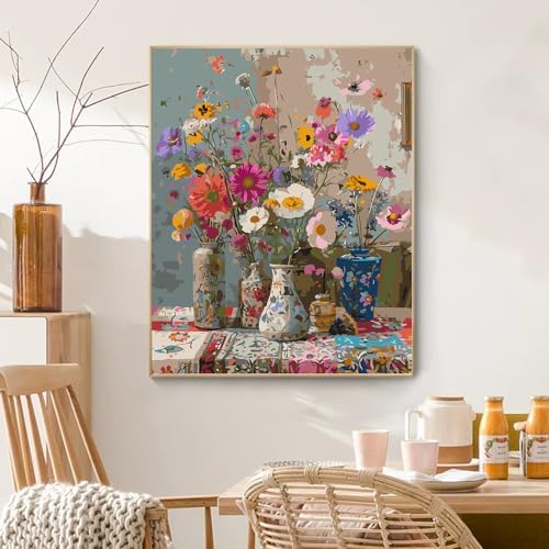 PRASIO Flowers Paint by Numbers Kit for Adults Beginner 16x20 Inch - Image 3