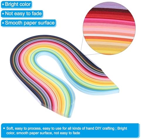 PATIKIL 500pcs Quilling Paper Strips Paper Flowers Quilling Kits 3/8"(10mm) Origami Paper for Adults Beginner Art Craft, 21"(54cm) 50 Colors - Image 3