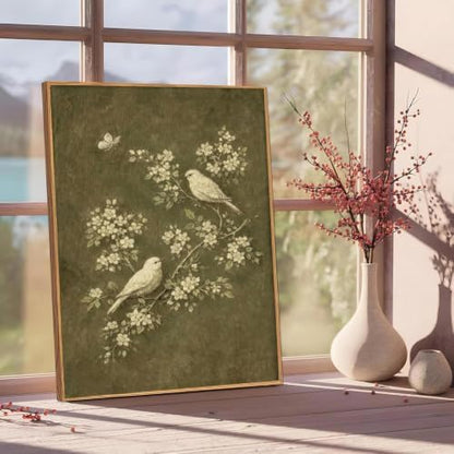Vintage Bird Paint by Numbers Kit for Adults Framed Canvas, Frameworkless - Image 2
