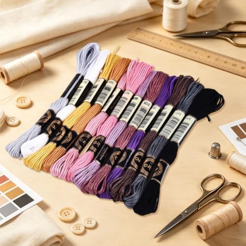 12 Skeins 105 Yards Gradient Embroidery Yarn Thread for Crafts - Image 3