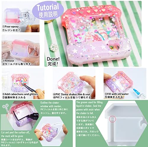Resin Shaker Molds Set Perfume Bottle, Cola, Mike Tea, Dessert, Popsicle Silicone Trays with 5 Seal Films - Image 3