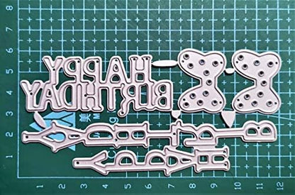 Letter Happy Birthday Thank You Mr&Mrs Best Wishes Happy Anniversary Heart Metal Cutting Dies Stencil DIY Scrapbooking Embossing Tool DIY Paper Cards Album Decoration (Happy Birthday) - Image 4