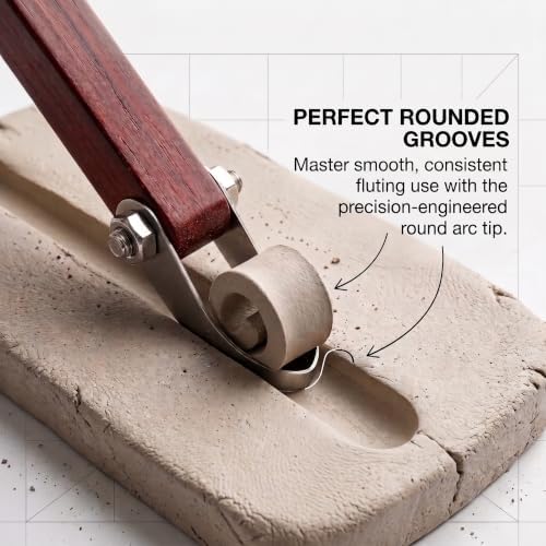 Round Arc Pottery Carving Tools, 304 Steel U-Groove Clay Sculpting Set - Image 2