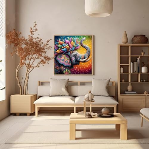 NZNANCHU Paint by Number for Adult,DIY Animal Painting Kits for Adults,Color by Numbers,Elephant Paint by Number Canvas Crafts Watercolor for Beginners Hoom Decor (Elephant) - Image 7