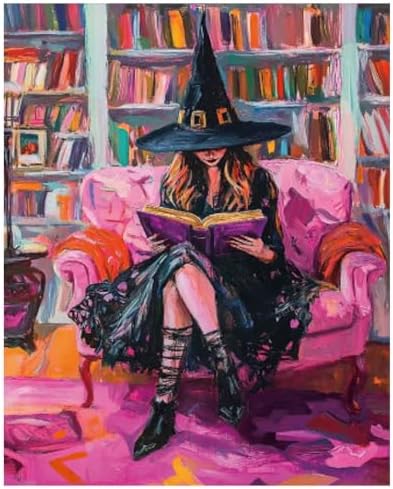 hkejoi Witch Paint by Numbers Kit for Adults, 16x20 in by hkejoi