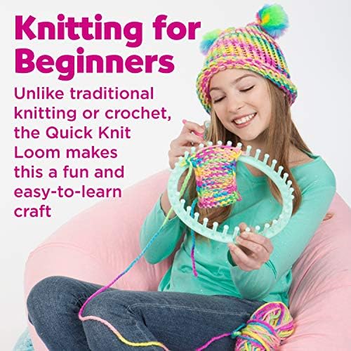 Creativity for Kids Quick Knit Loom Kit - Knitting Kit for Kids, Make Your Own Pom Pom Hat and Accessories, Knitting Loom Crafts for Kids - Image 2