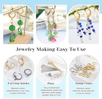 TOAOB 200pcs French Earring Hooks with Head Pins and Jump Rings - Image 5