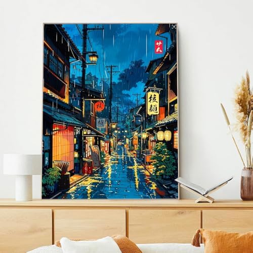 xcemhil Japanese Tokyo Paint by Numbers Kit for Adults Beginner, Paint by Numbers for Adult, Acrylic Paint by Number Kits Suitable for Home Wall Art Decor Gifts 16x20 Inch - Image 4