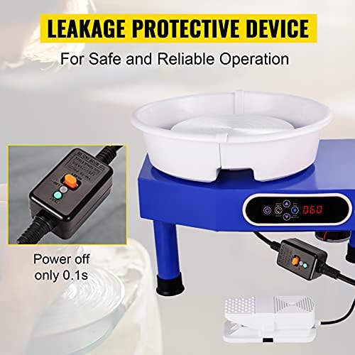 VEVOR Pottery Wheel, Pottery Forming Machine 9.8" LCD Touch Screen, 350W Ceramic Pottery Electric DIY Clay Sculpting Tools, Foot Pedal & Detachable ABS Basin for Adults and Beginners Art Craft - Image 4