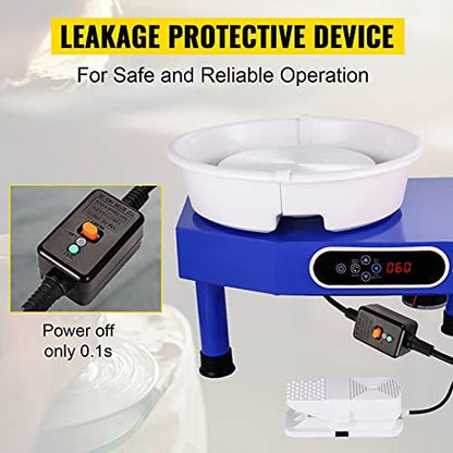 VEVOR Pottery Wheel, Pottery Forming Machine 9.8" LCD Touch Screen, 350W Ceramic Pottery Electric DIY Clay Sculpting Tools, Foot Pedal & Detachable ABS Basin for Adults and Beginners Art Craft - Image 4