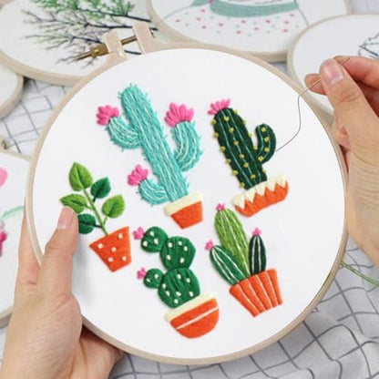 Louise Maelys 3 Pack Cactus Embroidery Kit for Beginners Plant DIY - Image 5