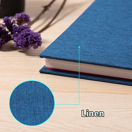 Blue Photo Album Self Adhesive Scrapbook Album for 4×6 Photos/Pictures DIY Linen Cover Album 15 Sheets/30 Blank Pages for Family Wedding, Birthday, Christmas, Anniversary - Image 4