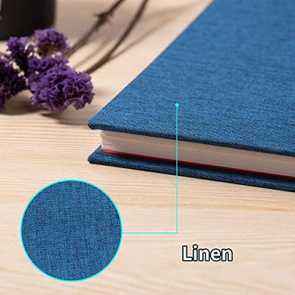 Blue Photo Album Self Adhesive Scrapbook Album for 4×6 Photos/Pictures DIY Linen Cover Album 15 Sheets/30 Blank Pages for Family Wedding, Birthday, Christmas, Anniversary - Image 4