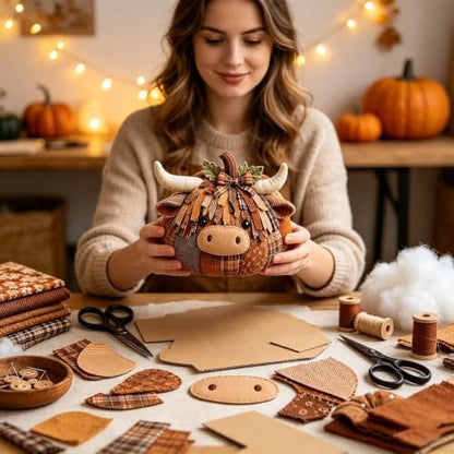 DIY Animal Pumpkin Sewing Kit - Autumn Fabric Animal Pumpkin Craft Set for Adults Beginners - Thanksgiving Handmade Fall Patchwork Craft Kit for Holiday Decor (3PCS MIXA1) - Image 5