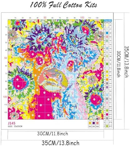 Cow Flowers Stamped Cross Stitch Embroidery Kits for Beginners Adults - Image 2