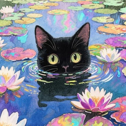 Dawnsphere Black Cat Paint by Numbers Kit for Adults Without Frame 16x16 in by Dawnsphere