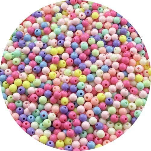 700pcs Acrylic Round Beads for Crafts 6mm Resin Candy Color Spacer Beads with Hole for Jewelry Making Sewing Crafts Decoration Necklaces Bracelets Earrings Supplies(Light Mix Colors) by Unknown