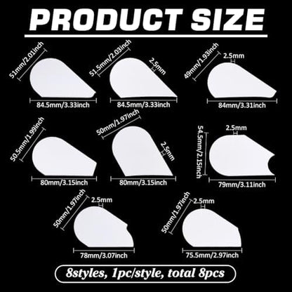FINGERINSPIRE 8 Pcs Pottery Trimming Textured Art Tools - 8 Styles Acrylic Clay Wedging Board Set for Ceramics, Sculpting & Carving, Flat Round White Pottery Foot Shaper & Prep Tools for Clay Crafts - Image 2