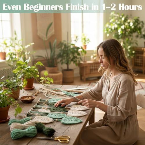 Ewparts Macrame Wall Hanging Kit for Adults Beginner with Instruction Book - Image 2