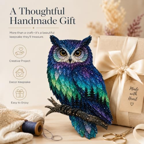 Northern Lights Animal Embroidery Kit DIY Fabric Patchwork Craft Set (R+O) - Image 6