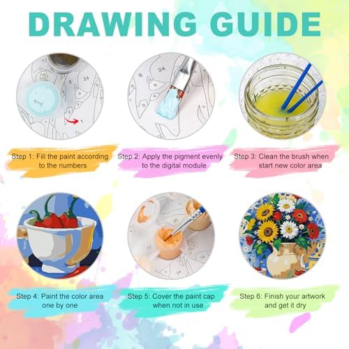 Paint by Numbers Kit for Adults, Sunflower Wildflower Bouquet, 16 x 20 Inch - Image 5