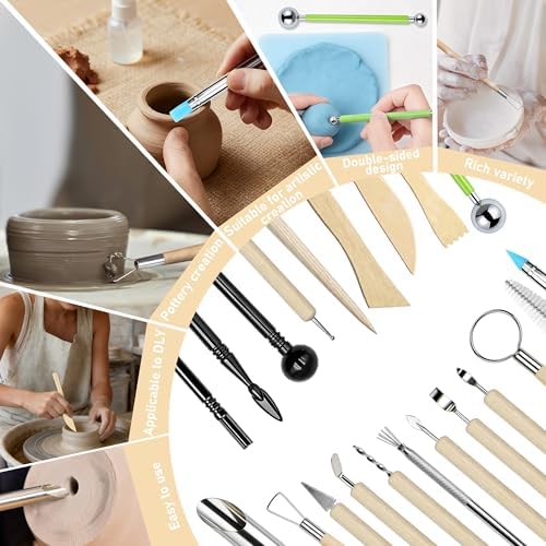 42 Pcs Pottery Tools Kit | Clay Sculpting Tools | Pottery Enthusiast Gifts - Image 5