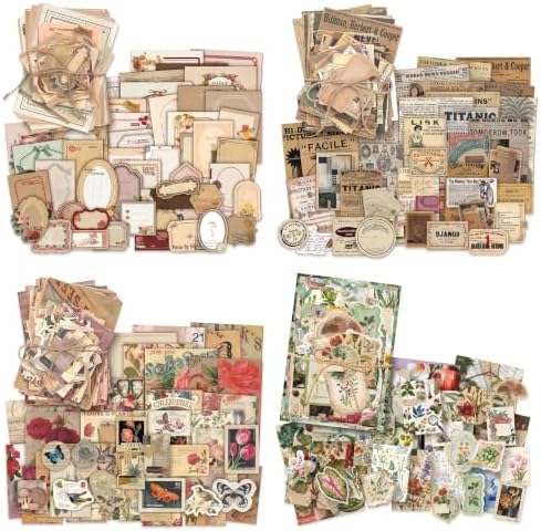 400Pcs Vintage Ephemera Kit Scrapbooking Pack by Unknown