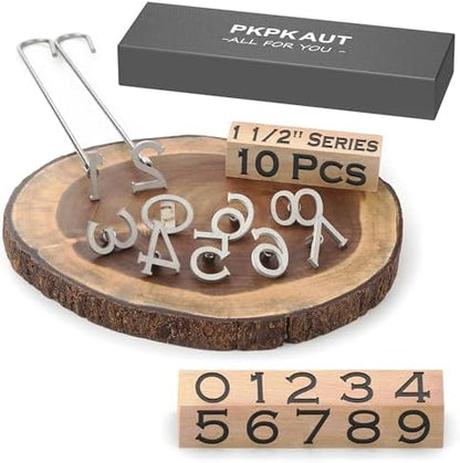 10Pcs 1 1/2" Custom Branding Iron for Wood, Leather Branding Stamp by PKPKAUT