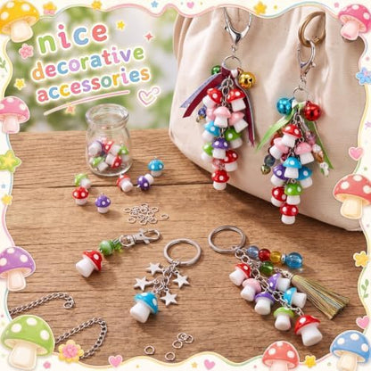 Jetec 50 Pieces DIY Mushroom Resin Charm Pendant Jewelry Finding Charm DIY Decor Making Resin for Women Bracelet Necklace Earrings Keychain Craft - Image 6