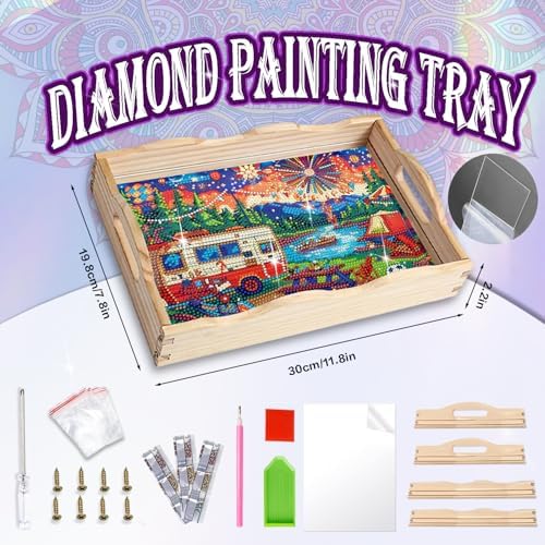 EWJRNSF Diamond Art Kits for Adults Wooden Serving Trays with Handles - Image 2