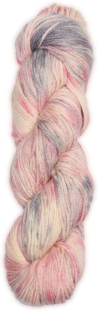 100% Baby Alpaca Yarn Wool 100g Hank DK Weight Hand Dyed Made in Peru - Heavenly Soft and Perfect for Knitting and Crocheting (Ivory Rose Garden, DK Hand Dyed - 100g Hank)