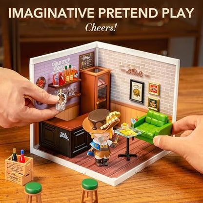 Super Creator-Mini Blocks Model Building Set for Adults, Miniature Plastic House Kit Super Store-Building Blocks Toys for Teens 8-12, DIY Crafts/Hobbies for Teens&Adults (Leisurely Cheers Bar) - Image 5