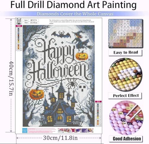 Xylogist Halloween Diamond Art Kits for Adults, 5D Diamond Painting - Image 4