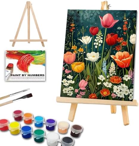 ICYANART Paint by Numbers for Adults Framed, Flowers Number Painting 8x12In by Unknown