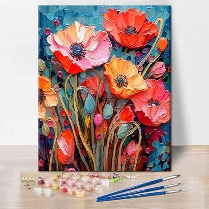 TUMOVO Flowers Floral Paint by Numbers Kit for Adults Easy by TUMOVO