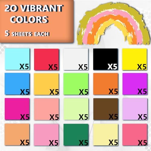 100 Sheets Colored Printer Paper 20 Assorted Colors 8.3 X 11.7" - Image 3